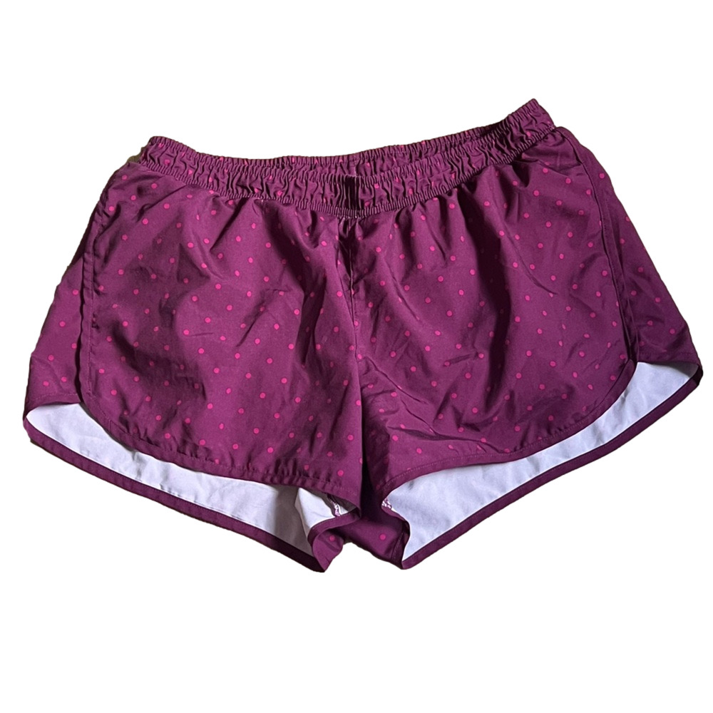 Old Navy Burgundy Athletic Shorts with Pink Accents